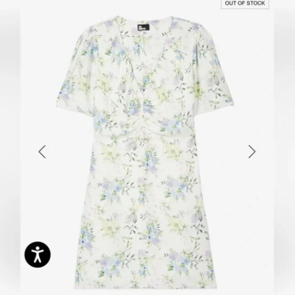 NWT Designer The Kooples Dress // White Blue Floral // Size 3, Large - Picture 2 of 9